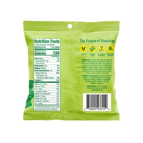 Rivalz High Protein High Fiber Stuffed Snacks - Gluten Free, Vegan, Non-GMO, Low Glycemic, Plant Based - Zero Added Suga