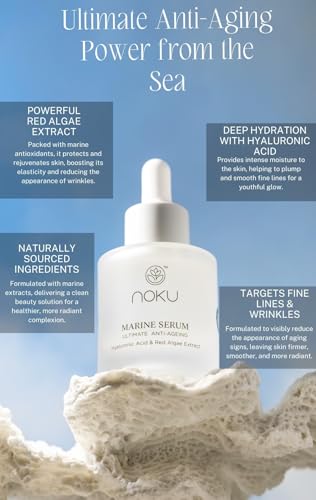 Noku Marine Serum - Red Algae, Hyaluronic Acid & Vitamin C for Anti-Aging, Firming & Deep Hydration (30ml)  
Noku Marine