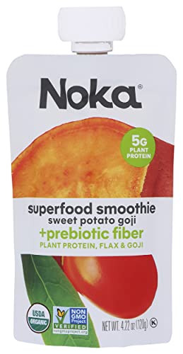 NOKA Non-GMO Sweet Potato Goji Flavor Smoothie Superfood - USDA Organic, |22 Ounce (Pack of 6) for Health-Conscious Adul