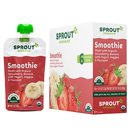 Organic Sprout Baby Food Stage 4 Toddler Smoothie Pouches - Strawberry Banana & Yogurt
| Sprout Organic Toddler Food -