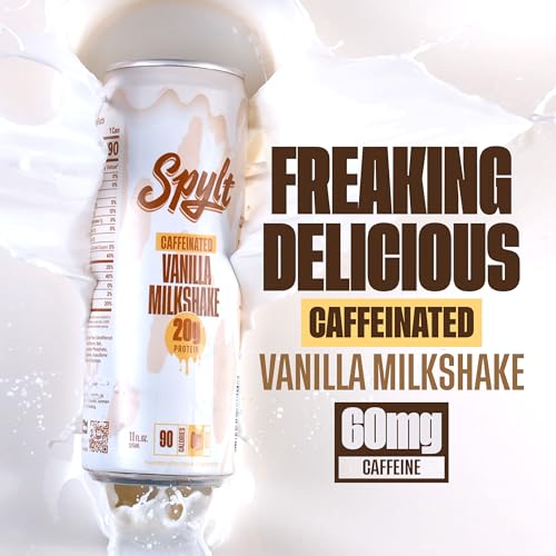 High Protein Vanilla Milkshake with 60mg Caffeine & 20g Protein - Sugar Free, Lactose Free, Perfect for Workout Recovery
