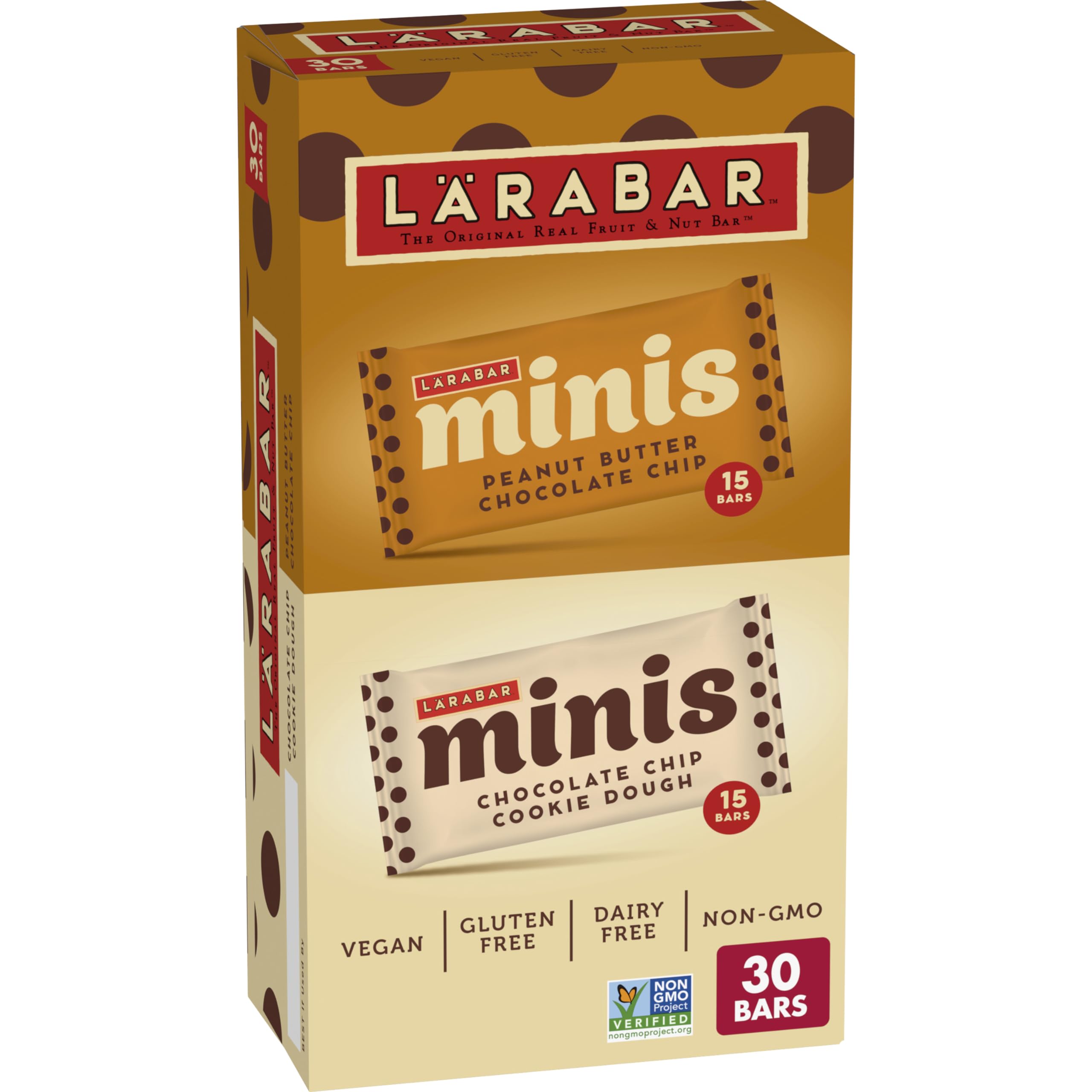 Chocolate Mini Bars Variety Pack LÄRABAR Gluten Free Vegan Organic Bars, 30 ct, Fair Trade Certified