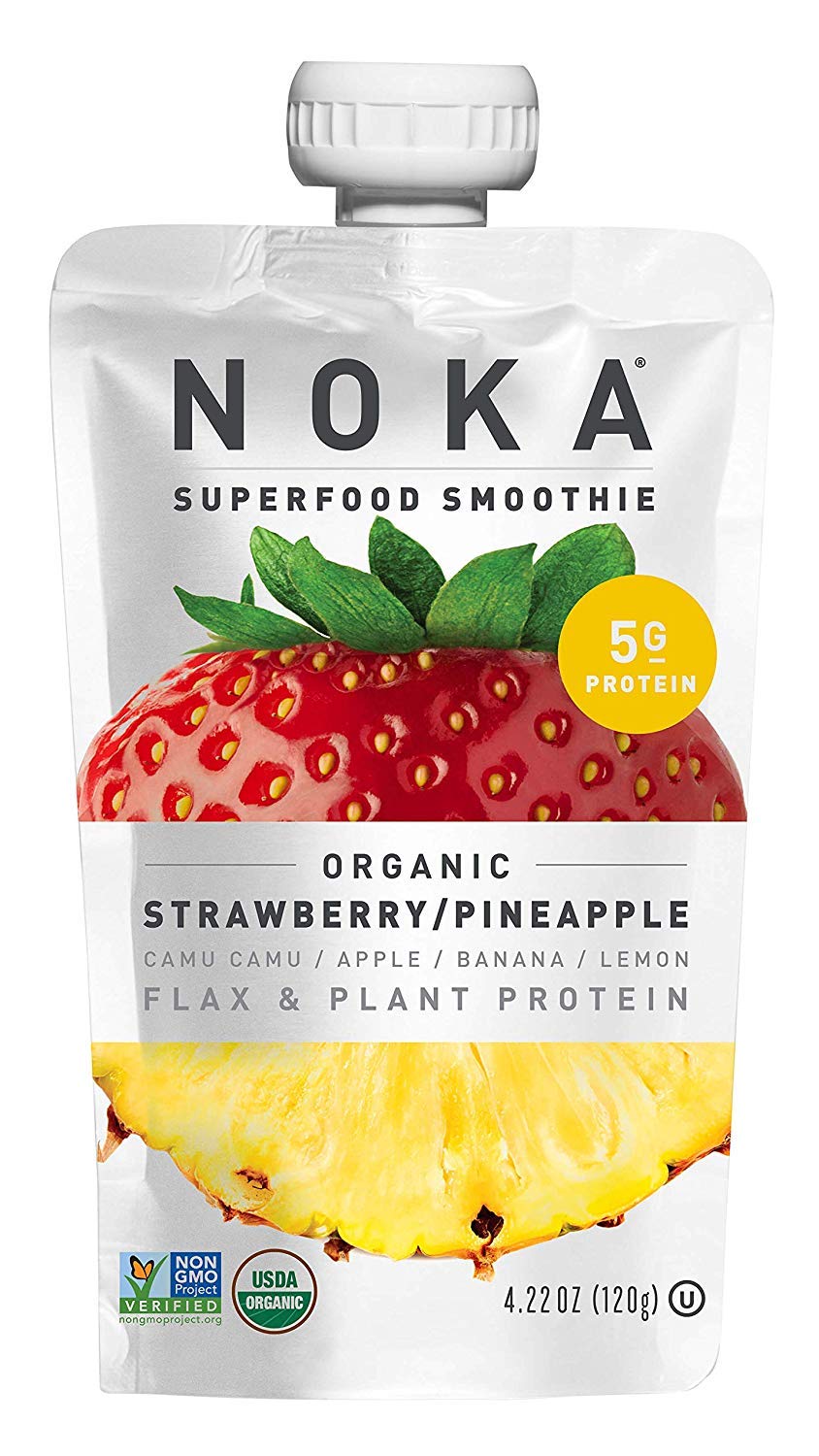 NOKA Organic Strawberry Pineapple Superfood Smoothie - USDA Organic, Superfood, Healthconscious Consumers, Meal Replacem