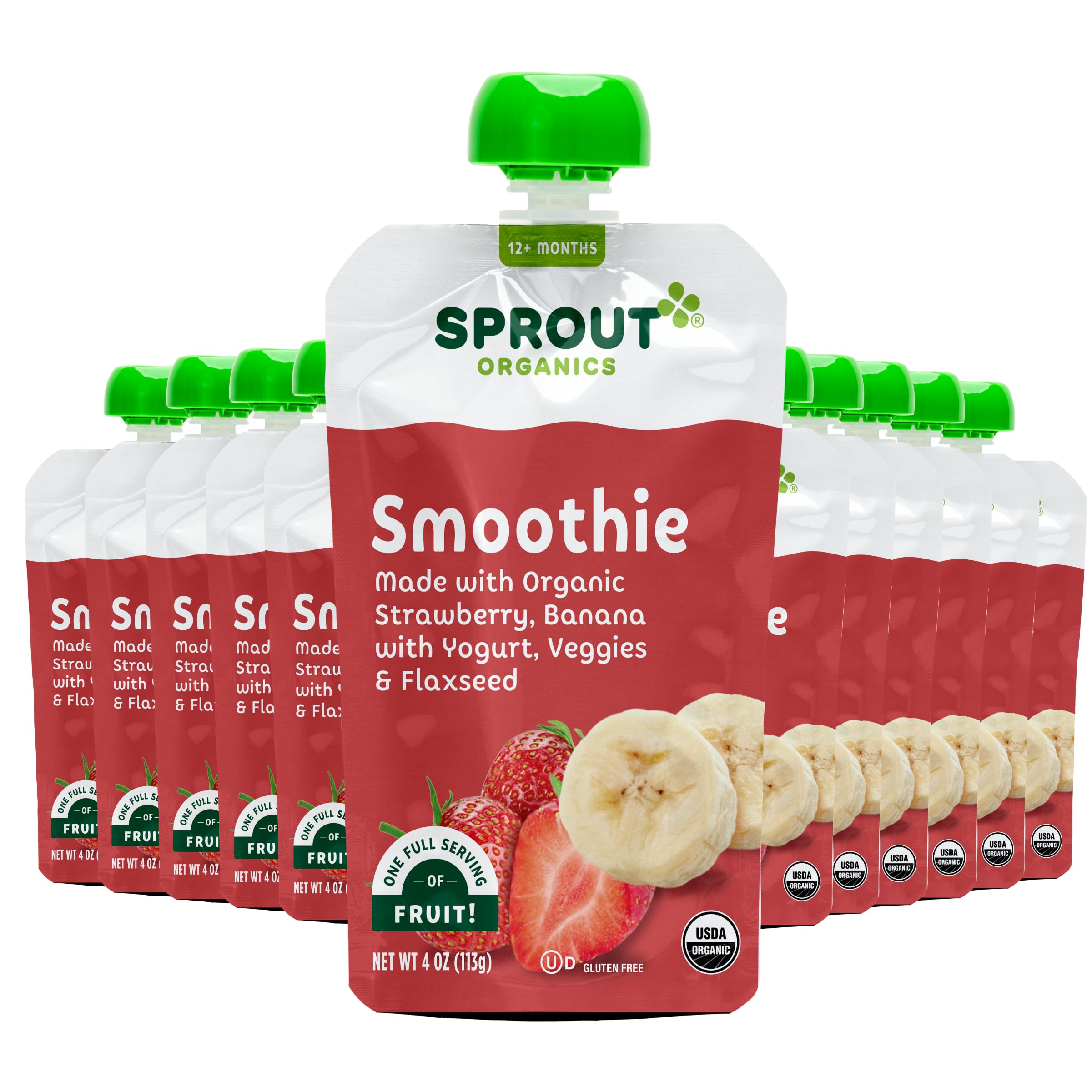 Organic Sprout Baby Food Stage 4 Toddler Smoothie Pouches - Strawberry Banana & Yogurt
| Sprout Organic Toddler Food -